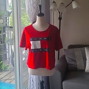 Tommy Hilfiger jeans red shirt size L